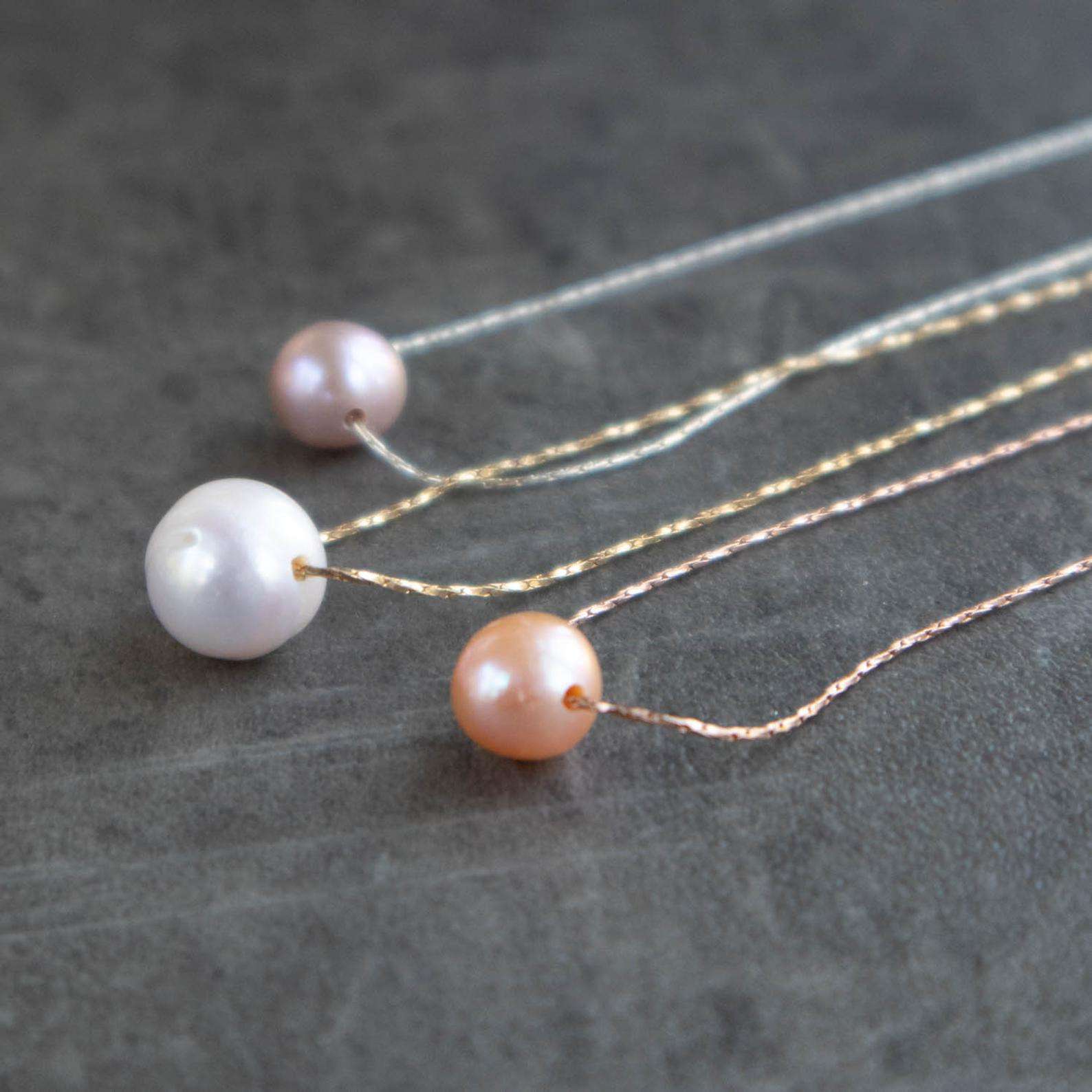 Single cultured sale pearl necklace