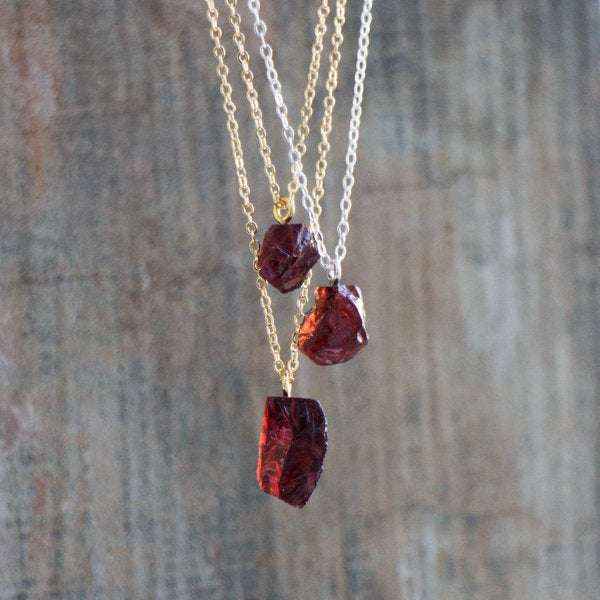 Raw on sale garnet jewelry